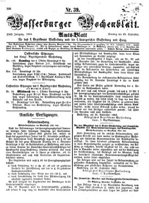 Wasserburger Wochenblatt Sonntag 28. September 1862