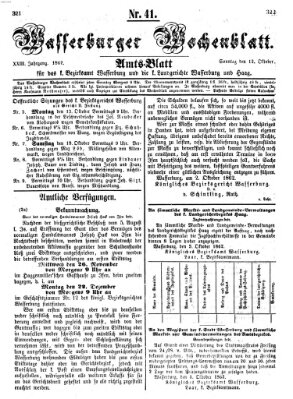 Wasserburger Wochenblatt Sonntag 12. Oktober 1862