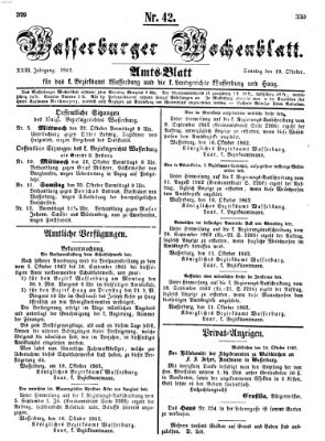 Wasserburger Wochenblatt Sonntag 19. Oktober 1862