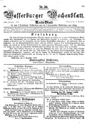 Wasserburger Wochenblatt Sonntag 14. Dezember 1862