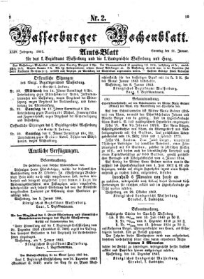 Wasserburger Wochenblatt Sonntag 11. Januar 1863