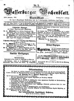 Wasserburger Wochenblatt Sonntag 1. Februar 1863