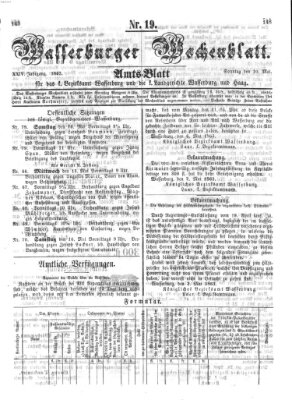 Wasserburger Wochenblatt Sonntag 10. Mai 1863