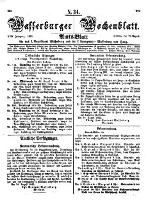 Wasserburger Wochenblatt Sonntag 23. August 1863