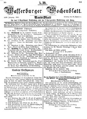 Wasserburger Wochenblatt Sonntag 27. September 1863