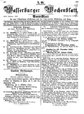 Wasserburger Wochenblatt Sonntag 4. Oktober 1863