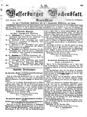 Wasserburger Wochenblatt Sonntag 29. November 1863