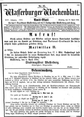 Wasserburger Wochenblatt Sonntag 10. April 1864