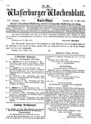 Wasserburger Wochenblatt Sonntag 15. Mai 1864