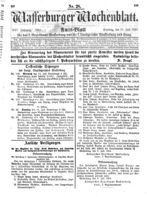 Wasserburger Wochenblatt Sonntag 10. Juli 1864