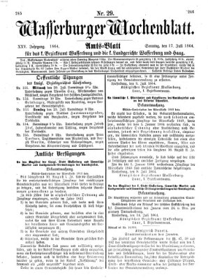 Wasserburger Wochenblatt Sonntag 17. Juli 1864