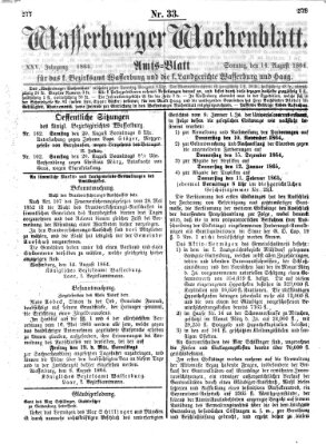 Wasserburger Wochenblatt Sonntag 14. August 1864