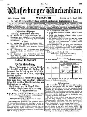 Wasserburger Wochenblatt Sonntag 21. August 1864