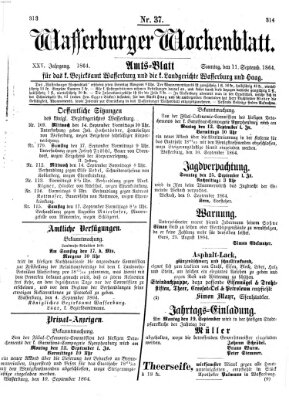 Wasserburger Wochenblatt Sonntag 11. September 1864