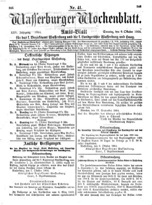 Wasserburger Wochenblatt Sonntag 9. Oktober 1864