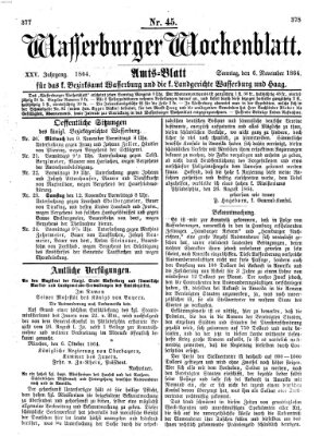 Wasserburger Wochenblatt Sonntag 6. November 1864