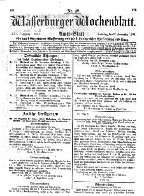 Wasserburger Wochenblatt Sonntag 27. November 1864