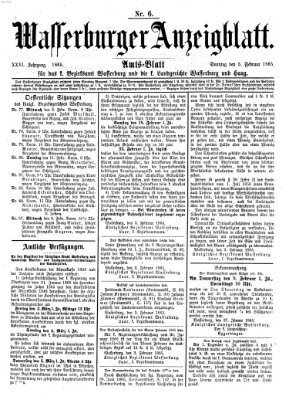 Wasserburger Anzeigblatt (Wasserburger Wochenblatt) Sonntag 5. Februar 1865