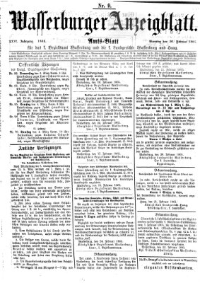 Wasserburger Anzeigblatt (Wasserburger Wochenblatt) Sonntag 26. Februar 1865