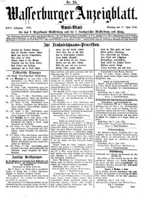 Wasserburger Anzeigblatt (Wasserburger Wochenblatt) Sonntag 11. Juni 1865