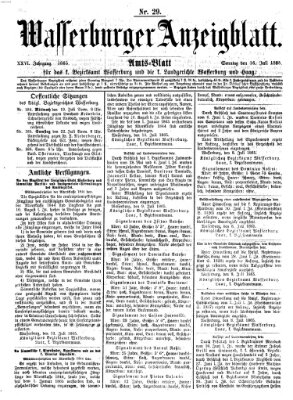 Wasserburger Anzeigblatt (Wasserburger Wochenblatt) Sonntag 16. Juli 1865