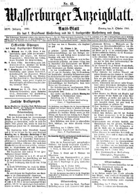 Wasserburger Anzeigblatt (Wasserburger Wochenblatt) Sonntag 8. Oktober 1865