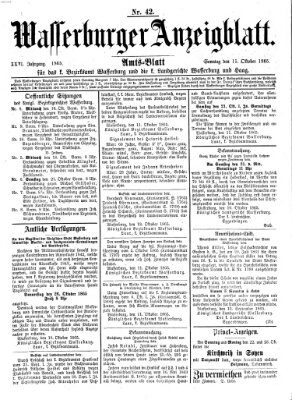 Wasserburger Anzeigblatt (Wasserburger Wochenblatt) Sonntag 15. Oktober 1865