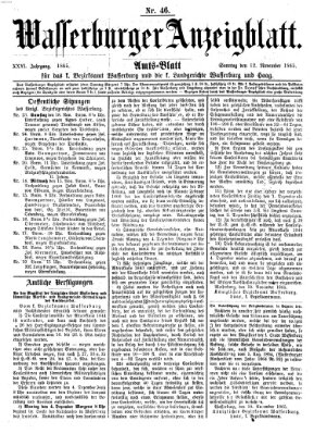 Wasserburger Anzeigblatt (Wasserburger Wochenblatt) Sonntag 12. November 1865