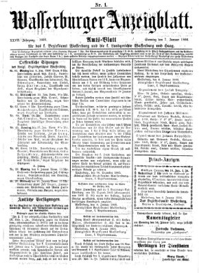 Wasserburger Anzeigblatt (Wasserburger Wochenblatt) Sonntag 7. Januar 1866