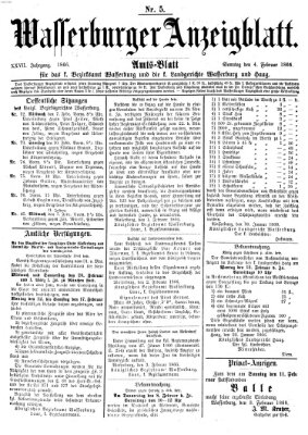 Wasserburger Anzeigblatt (Wasserburger Wochenblatt) Sonntag 4. Februar 1866