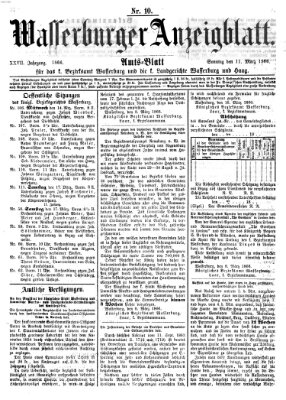 Wasserburger Anzeigblatt (Wasserburger Wochenblatt) Sonntag 11. März 1866