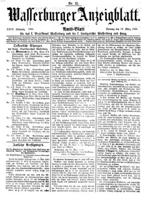 Wasserburger Anzeigblatt (Wasserburger Wochenblatt) Sonntag 18. März 1866