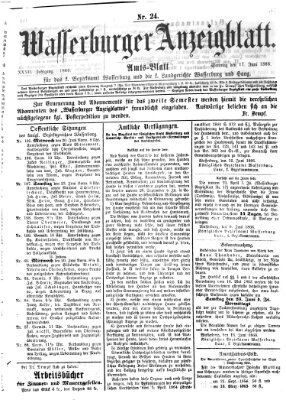 Wasserburger Anzeigblatt (Wasserburger Wochenblatt) Sonntag 17. Juni 1866