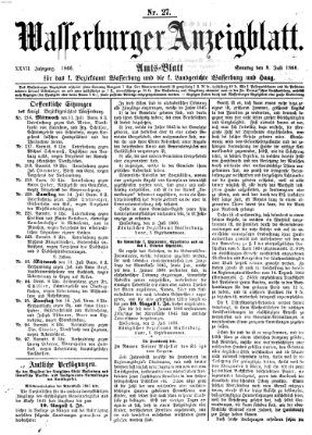 Wasserburger Anzeigblatt (Wasserburger Wochenblatt) Sonntag 8. Juli 1866