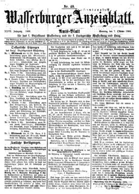 Wasserburger Anzeigblatt (Wasserburger Wochenblatt) Sonntag 7. Oktober 1866