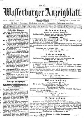 Wasserburger Anzeigblatt (Wasserburger Wochenblatt) Sonntag 21. Oktober 1866