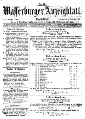 Wasserburger Anzeigblatt (Wasserburger Wochenblatt) Sonntag 4. November 1866