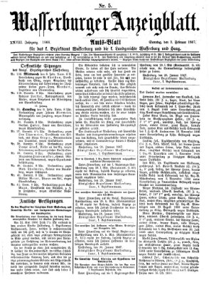 Wasserburger Anzeigblatt (Wasserburger Wochenblatt) Sonntag 3. Februar 1867