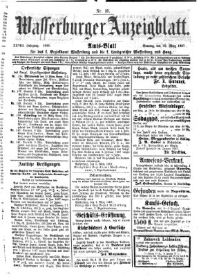 Wasserburger Anzeigblatt (Wasserburger Wochenblatt) Sonntag 10. März 1867