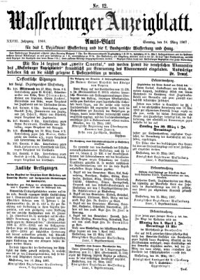 Wasserburger Anzeigblatt (Wasserburger Wochenblatt) Sonntag 24. März 1867