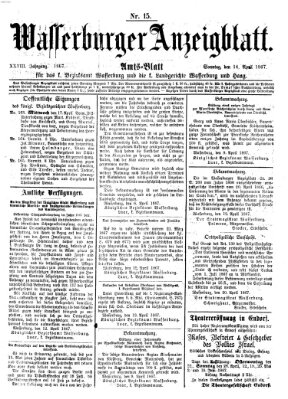 Wasserburger Anzeigblatt (Wasserburger Wochenblatt) Sonntag 14. April 1867