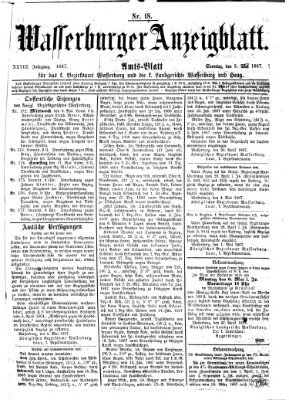 Wasserburger Anzeigblatt (Wasserburger Wochenblatt) Sonntag 5. Mai 1867