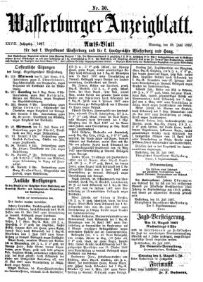 Wasserburger Anzeigblatt (Wasserburger Wochenblatt) Sonntag 28. Juli 1867