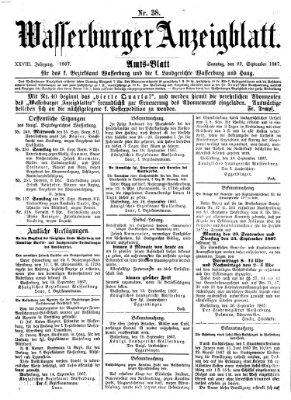 Wasserburger Anzeigblatt (Wasserburger Wochenblatt) Sonntag 22. September 1867