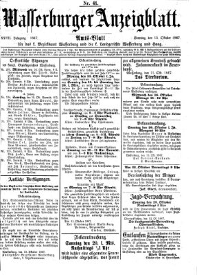 Wasserburger Anzeigblatt (Wasserburger Wochenblatt) Sonntag 13. Oktober 1867