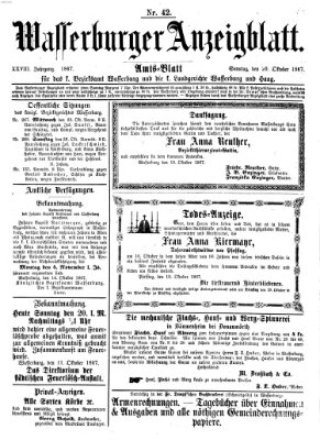 Wasserburger Anzeigblatt (Wasserburger Wochenblatt) Sonntag 20. Oktober 1867