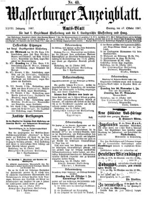 Wasserburger Anzeigblatt (Wasserburger Wochenblatt) Sonntag 27. Oktober 1867