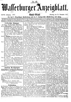 Wasserburger Anzeigblatt (Wasserburger Wochenblatt) Sonntag 24. November 1867