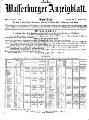 Wasserburger Anzeigblatt (Wasserburger Wochenblatt) Sonntag 26. Januar 1868