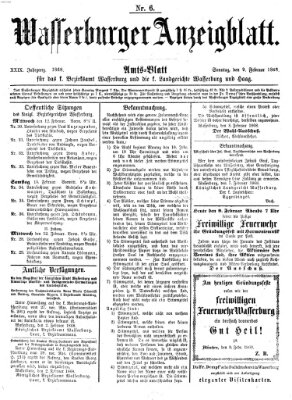 Wasserburger Anzeigblatt (Wasserburger Wochenblatt) Sonntag 9. Februar 1868